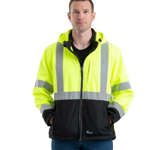 Men's Hi-Vis Class 3 Hooded Soft Shell Jacket Thumbnail