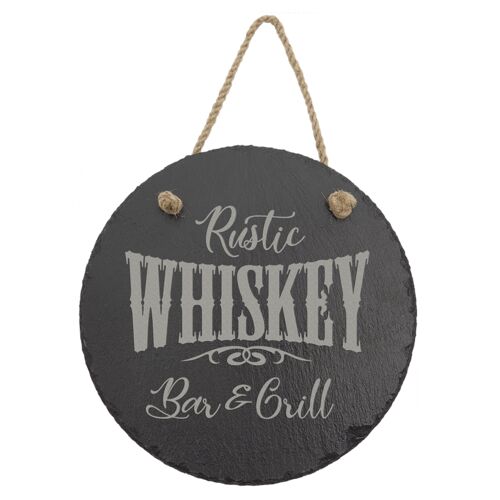7 3/4" Round Slate Decor with Hanger String Thumbnail