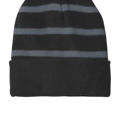 Striped Beanie with Solid Band Thumbnail
